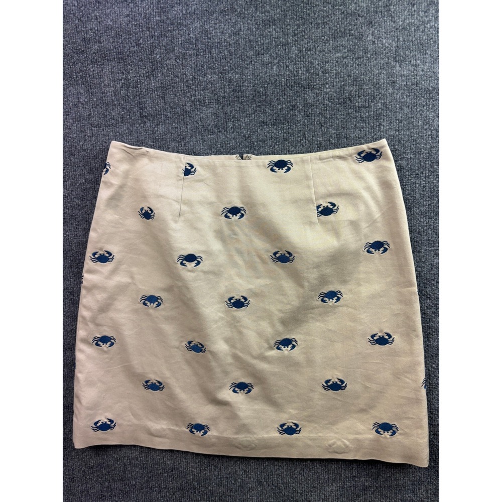 Lilly Pulitzer Mini Skirt Womens 6 Tan Embroidered Crab Khaki Preppy Nautical